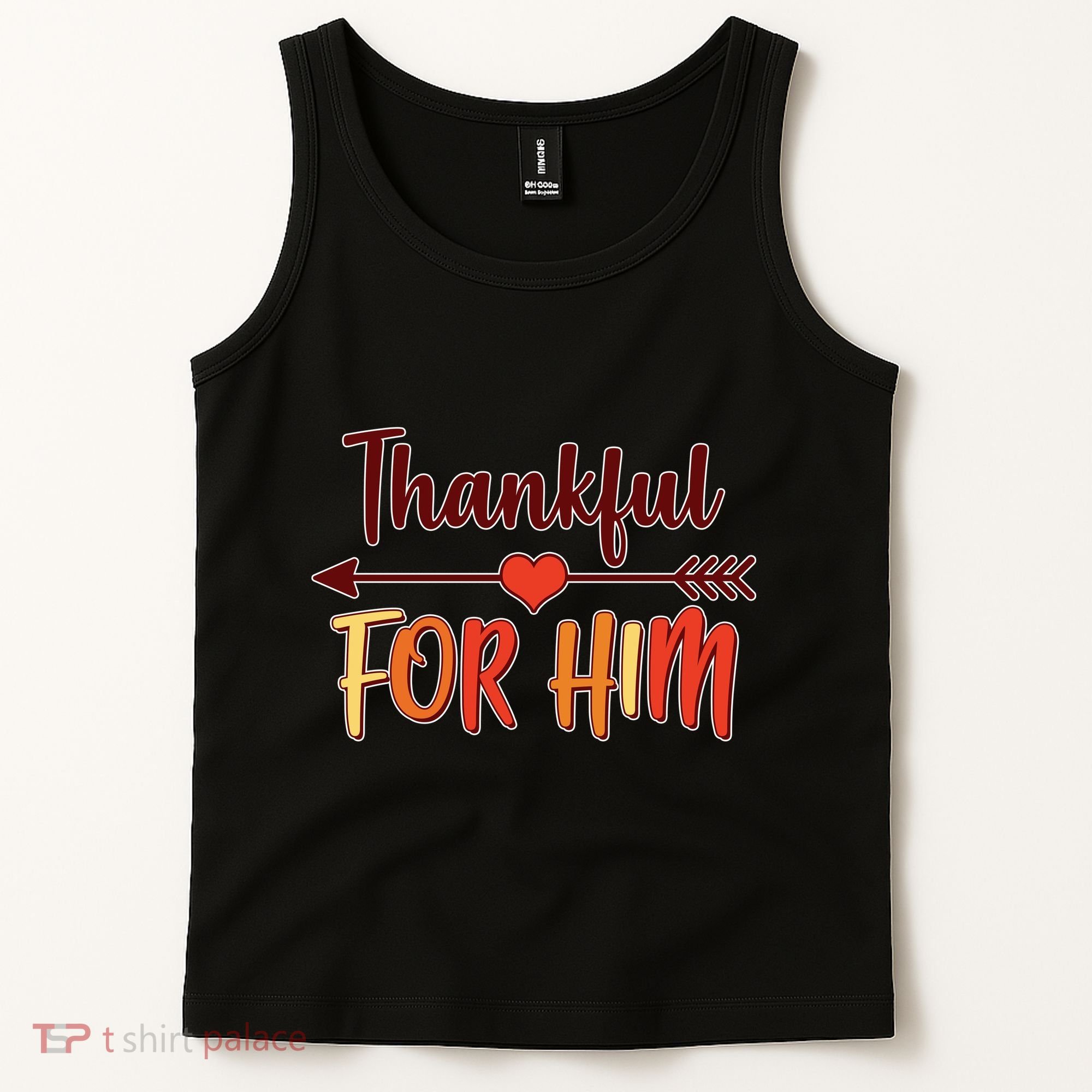 Thankful For Him Matching Thanksgiving Tank Top