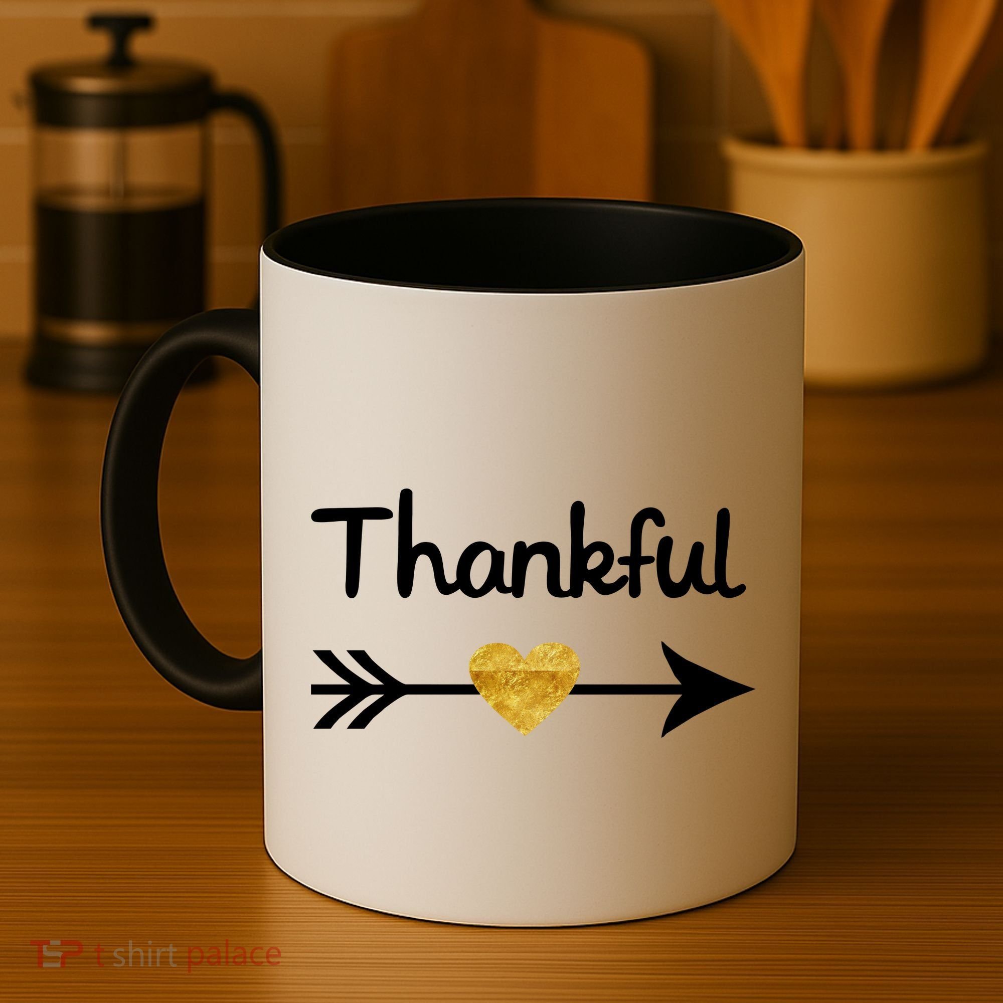 Thankful Golden Heart Coffee Mug