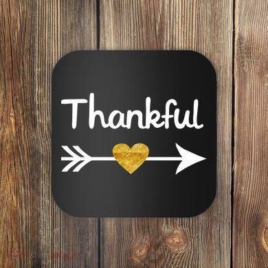 Thankful Golden Heart Coaster