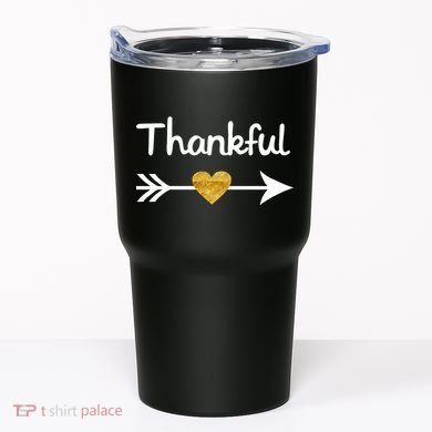 Thankful Golden Heart Tumbler
