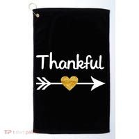 Thankful Golden Heart Golf Towel thumb 0