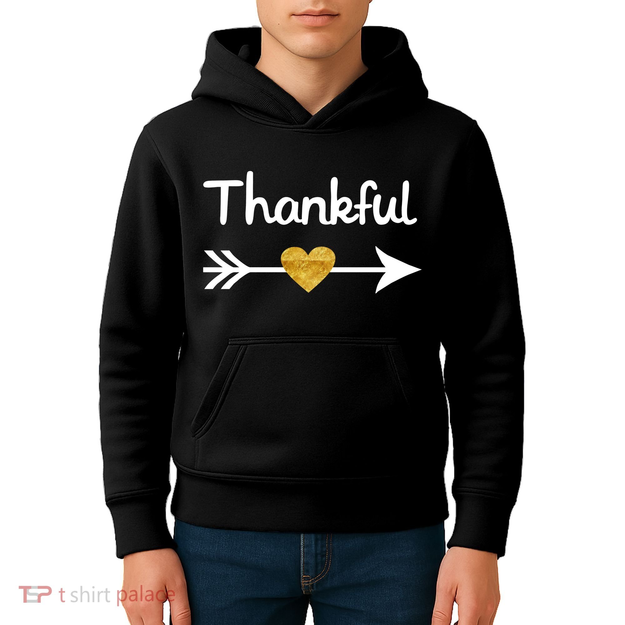 Thankful Golden Heart Kids Hoodie