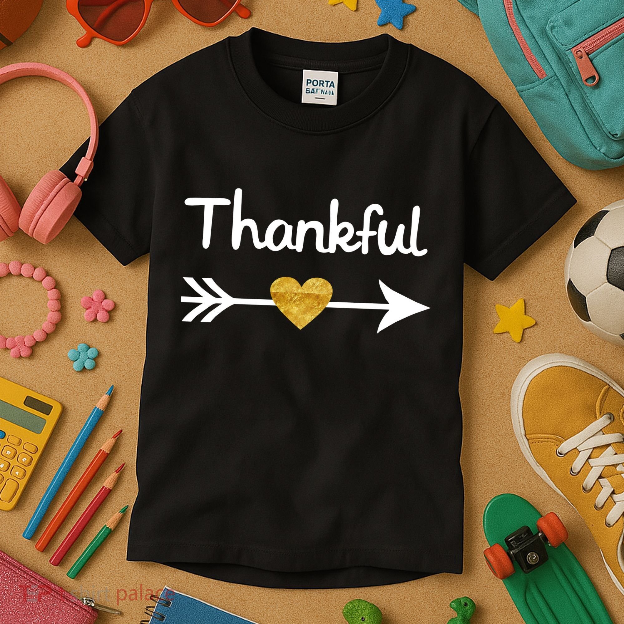 Thankful Golden Heart Kids T-Shirt
