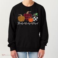 Thankful Grateful Blessed Fashion Buffalo Plaid Leopard Women's Sweatshirt thumb 0