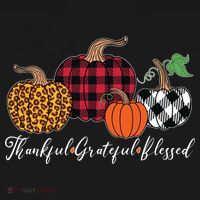 Thankful Grateful Blessed Fashion Buffalo Plaid Leopard T-Shirt thumb 7