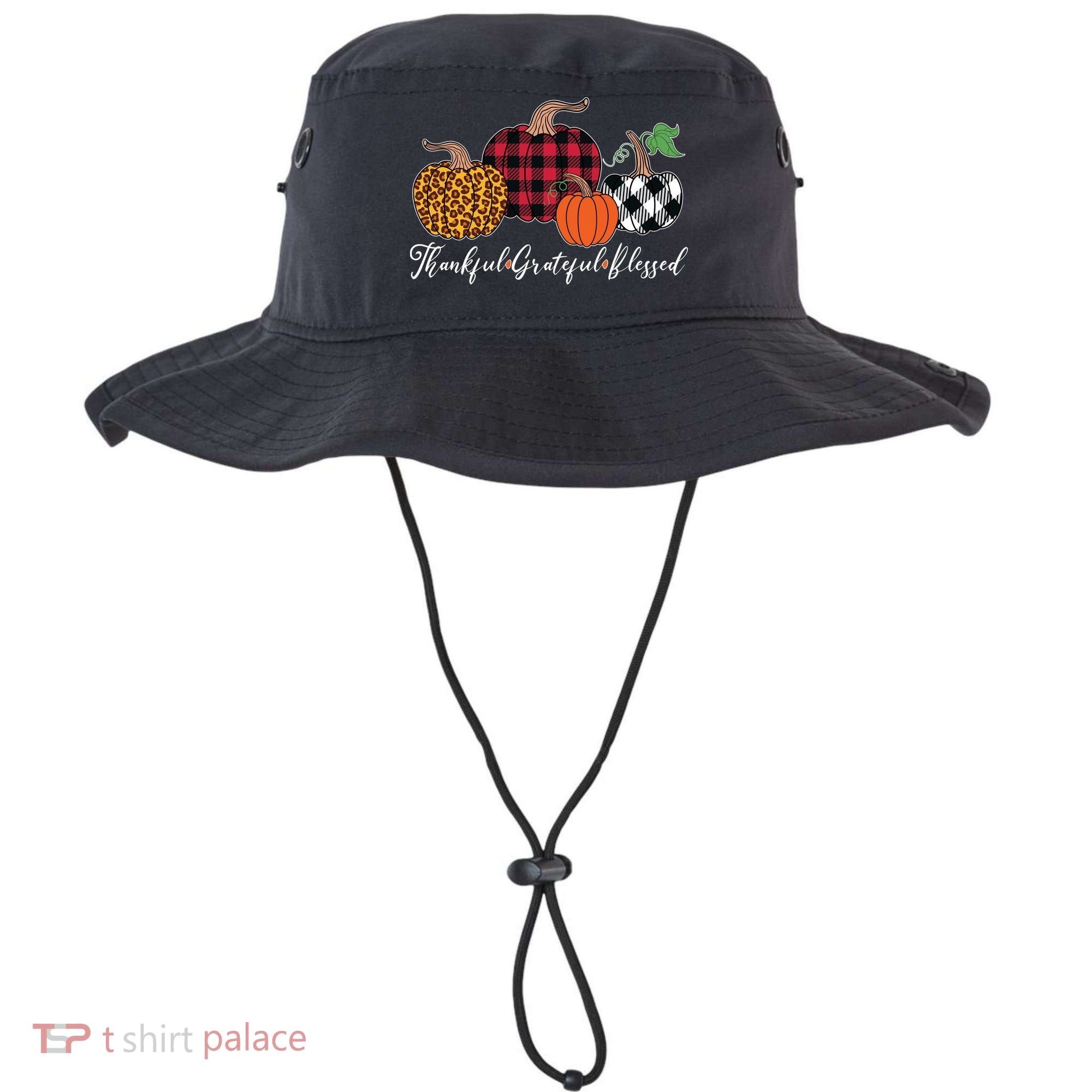 Thankful Grateful Blessed Fashion Buffalo Plaid Leopard Bucket Hat