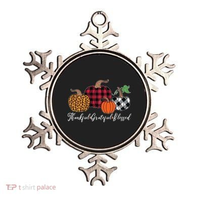 Thankful Grateful Blessed Fashion Buffalo Plaid Leopard Ornament