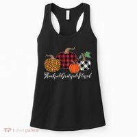 Thankful Grateful Blessed Fashion Buffalo Plaid Leopard Women's Tank Top thumb 0