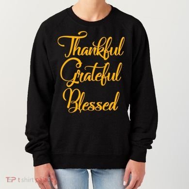 Thankful Grateful Blessed Gold Thanksgiving Logo Women's Sweatshirt
