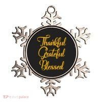 Thankful Grateful Blessed Gold Thanksgiving Logo Ornament thumb 0