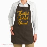 Thankful Grateful Blessed Gold Thanksgiving Logo Apron thumb 2
