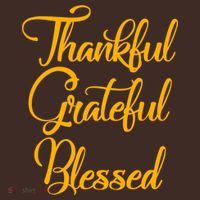 Thankful Grateful Blessed Gold Thanksgiving Logo T-Shirt thumb 7