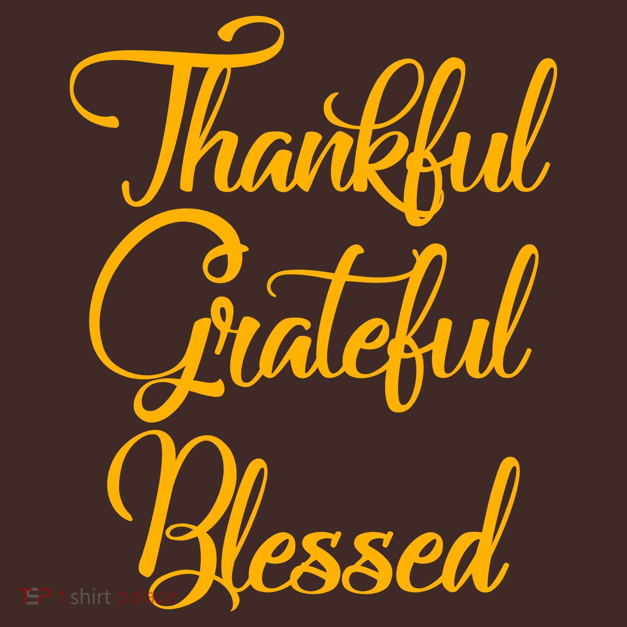 Thankful Grateful Blessed Gold Thanksgiving Logo T-Shirt
