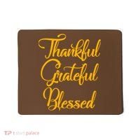 Thankful Grateful Blessed Gold Thanksgiving Logo Mousepad thumb 0
