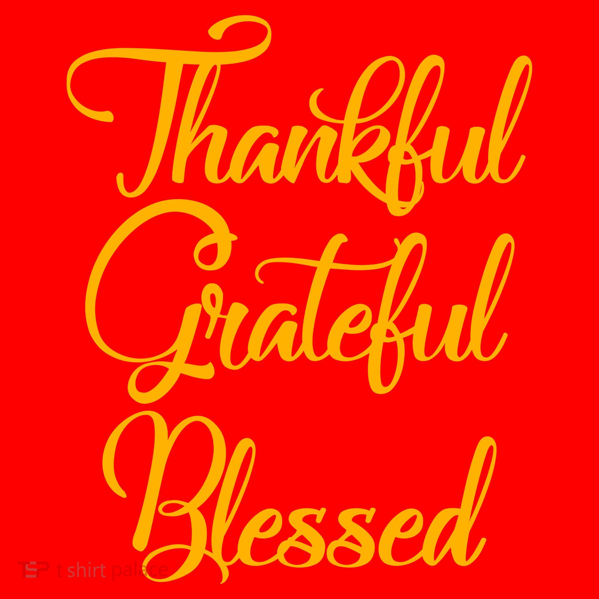 Thankful Grateful Blessed Gold Thanksgiving Logo Santa Hat