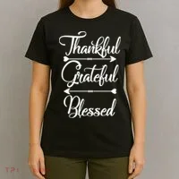 Thankful Grateful Blessed Thanksgiving Day T-Shirt thumb 4