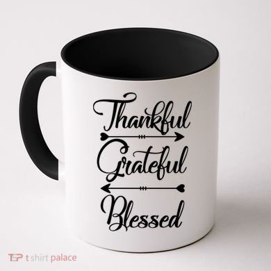 Thankful Grateful Blessed Thanksgiving Day Coffee Mug