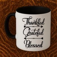 Thankful Grateful Blessed Thanksgiving Day Coffee Mug thumb 2