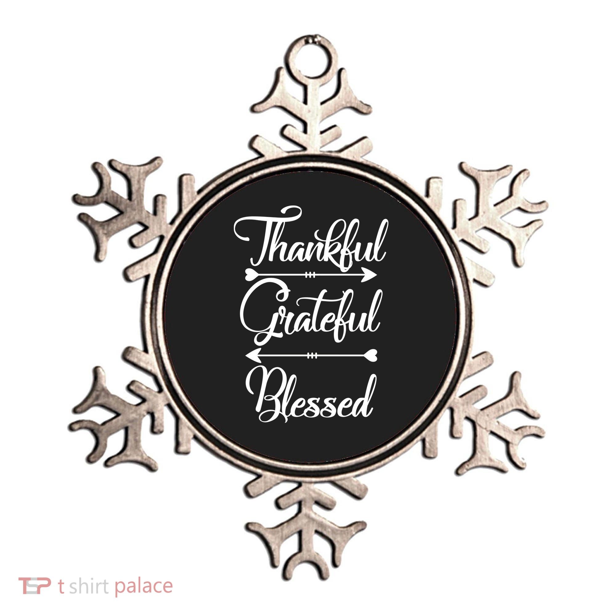 Thankful Grateful Blessed Thanksgiving Day Ornament