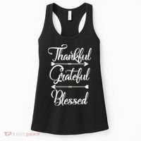 Thankful Grateful Blessed Thanksgiving Day Women's Tank Top thumb 0