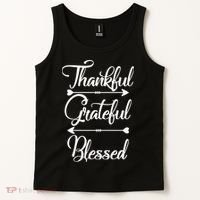 Thankful Grateful Blessed Thanksgiving Day Tank Top thumb 2