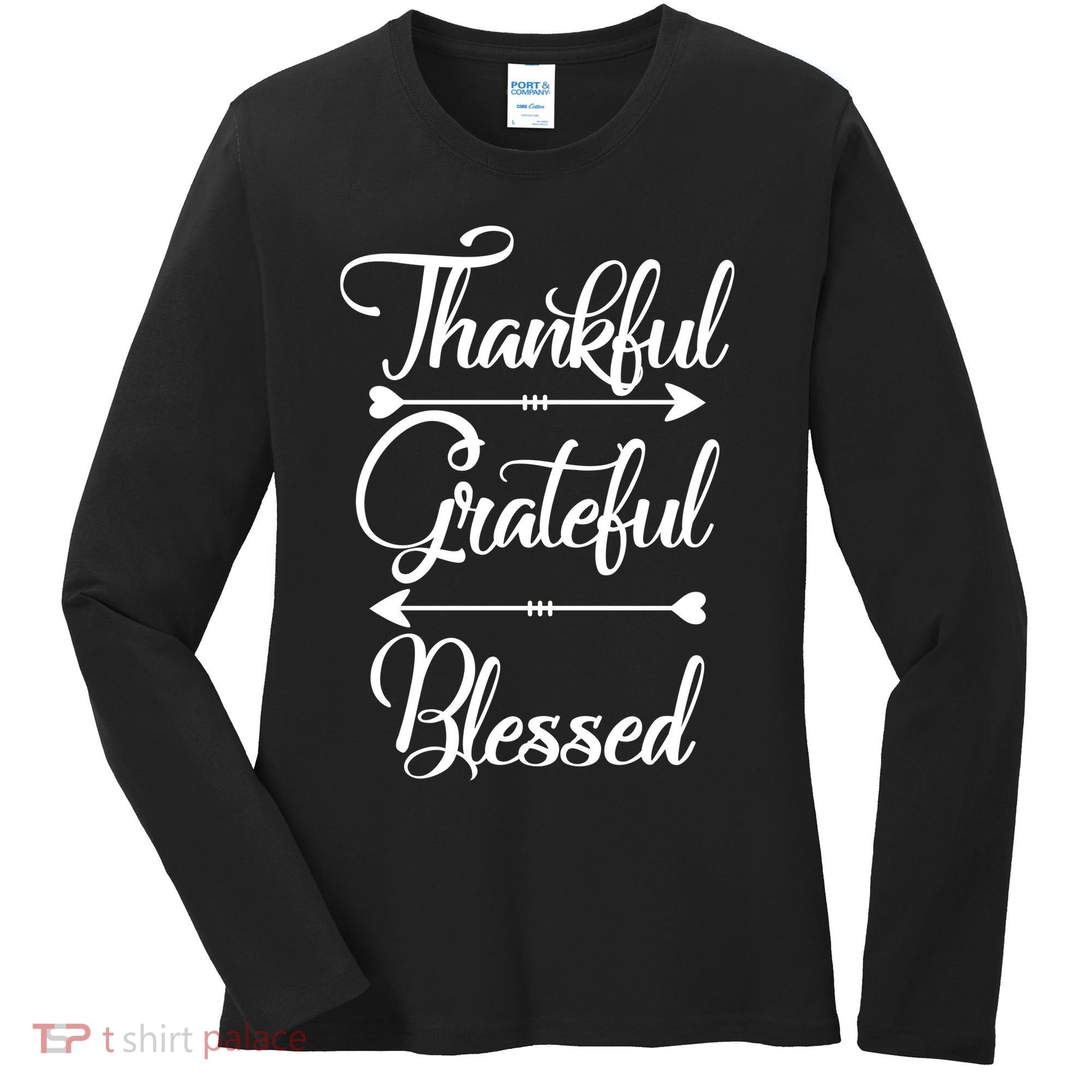 Thankful Grateful Blessed Thanksgiving Day Women's Long Sleeve Shirt