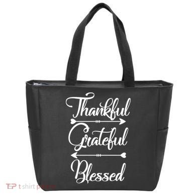 Thankful Grateful Blessed Thanksgiving Day Tote Bag