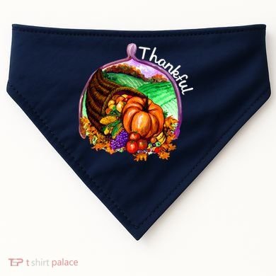 Thankful Pumpkin Fall Thanksgiving USA-Made Doggie Bandana