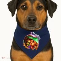 Thankful Pumpkin Fall Thanksgiving USA-Made Doggie Bandana thumb 1