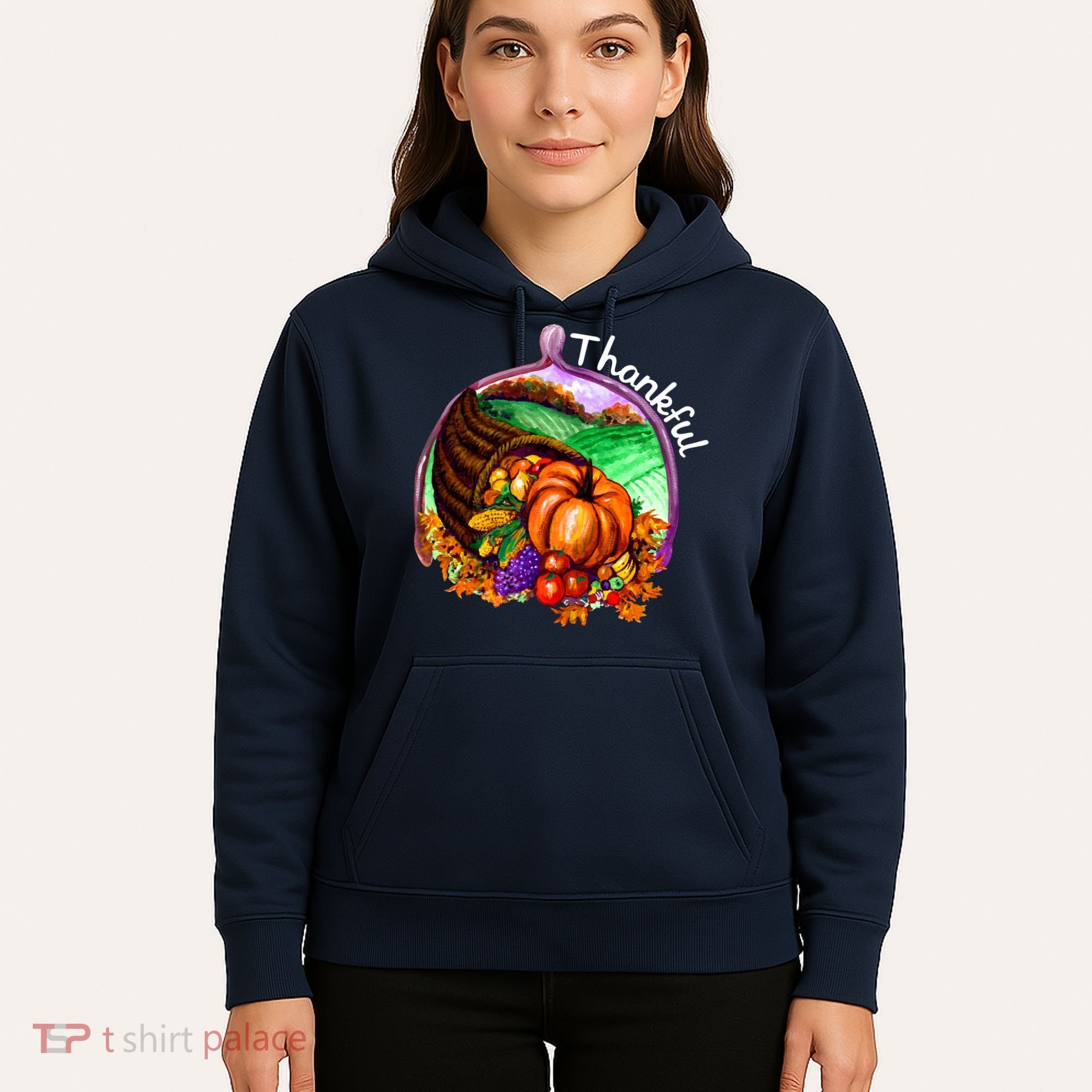 Thankful Pumpkin Fall Thanksgiving Hoodie