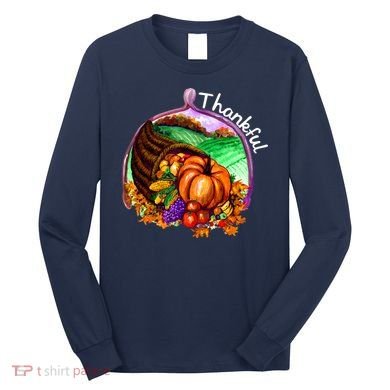 Thankful Pumpkin Fall Thanksgiving Long Sleeve Shirt