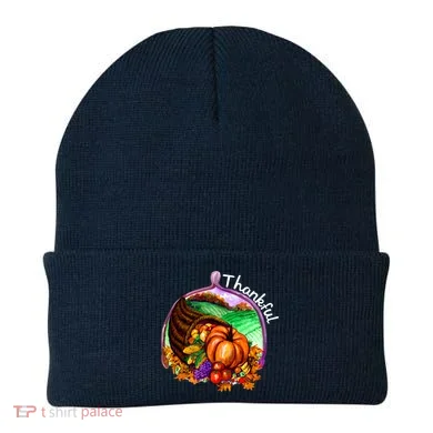 Thankful Pumpkin Fall Thanksgiving Beanie