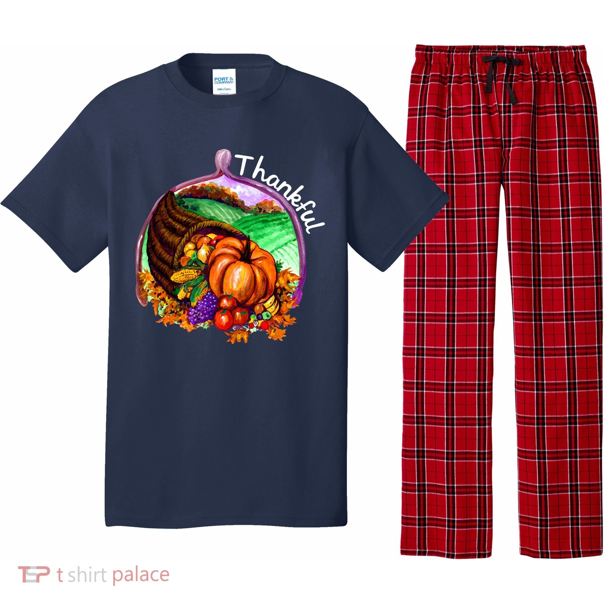 Thankful Pumpkin Fall Thanksgiving Pajama Set