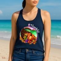 Thankful Pumpkin Fall Thanksgiving Women's Tank Top thumb 2