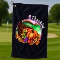 Thankful Pumpkin Fall Thanksgiving Golf Towel thumb 1