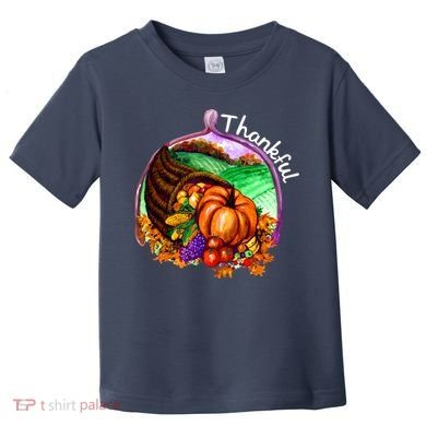 Thankful Pumpkin Fall Thanksgiving Toddler T-Shirt