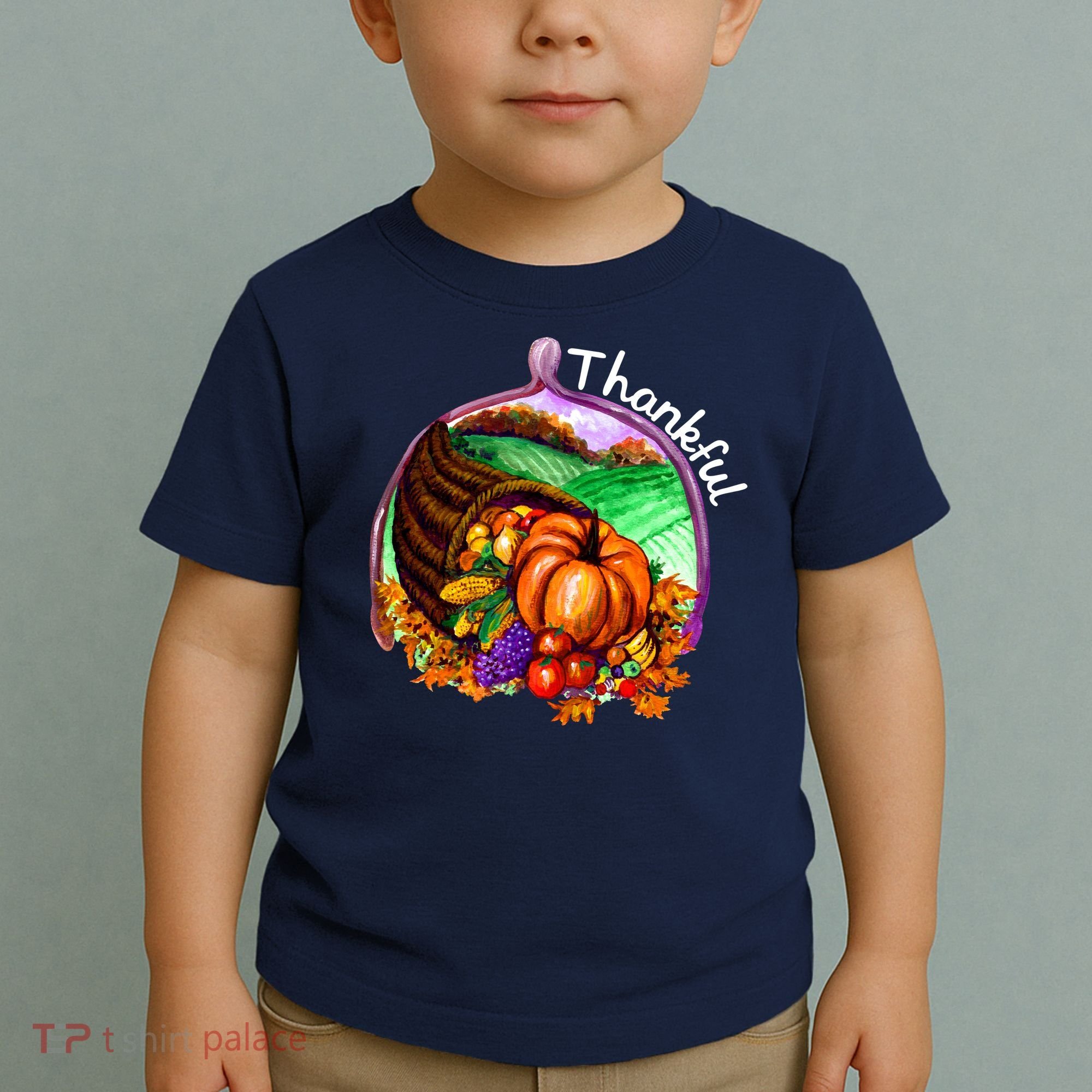Thankful Pumpkin Fall Thanksgiving Toddler T-Shirt