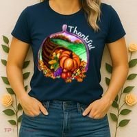 Thankful Pumpkin Fall Thanksgiving Women's T-Shirt thumb 2