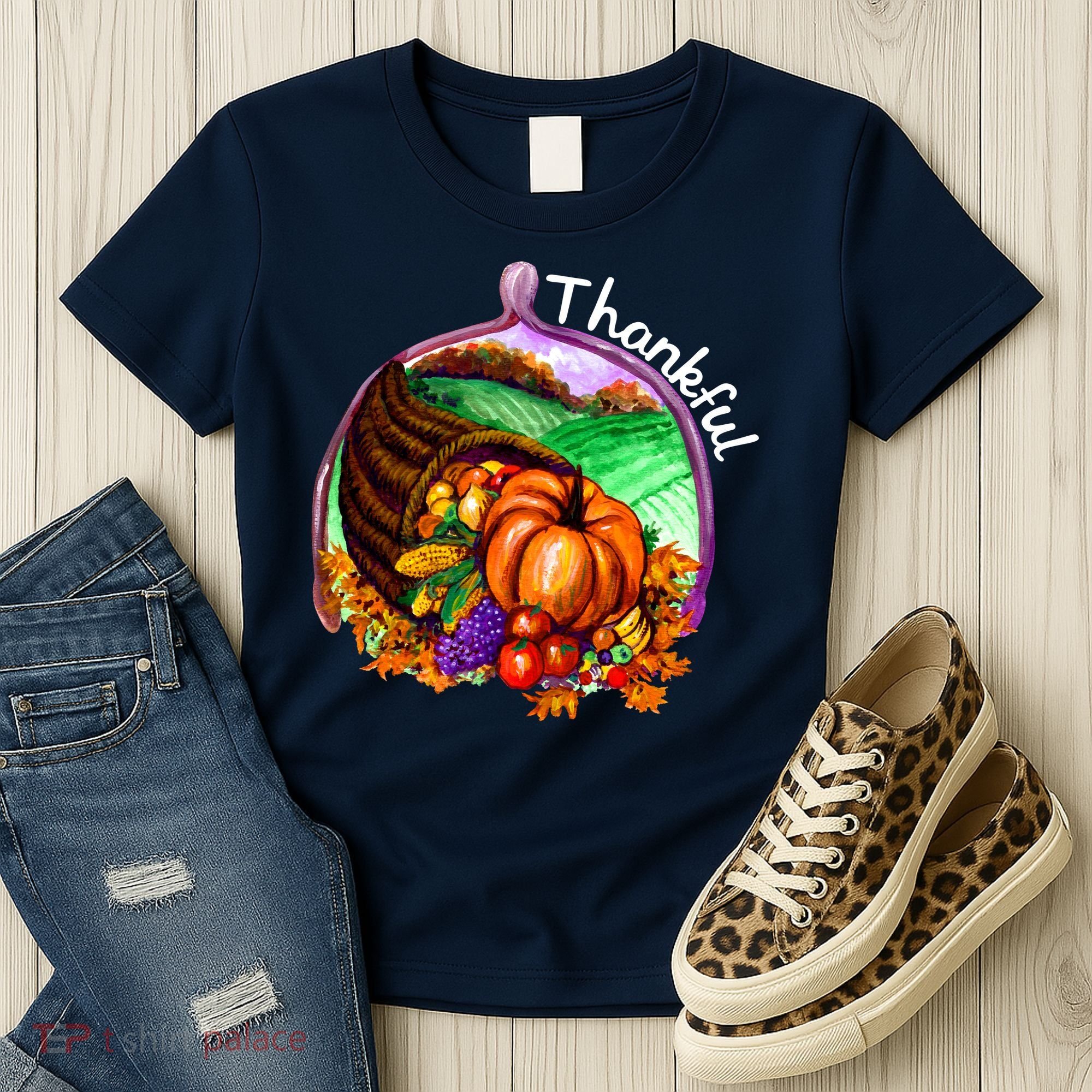 Thankful Pumpkin Fall Thanksgiving Women's T-Shirt