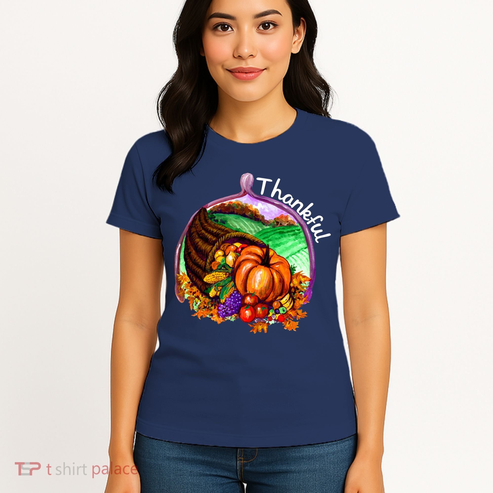 Thankful Pumpkin Fall Thanksgiving Women's T-Shirt