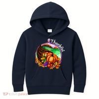 Thankful Pumpkin Fall Thanksgiving Kids Hoodie thumb 0