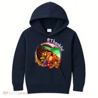 Thankful Pumpkin Fall Thanksgiving Kids Hoodie thumb 0