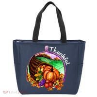Thankful Pumpkin Fall Thanksgiving Tote Bag thumb 0