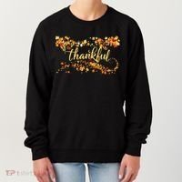 Thankful Thanksgiving Fall Autumn Leaves Women's Sweatshirt thumb 0