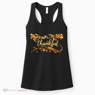 Thankful Thanksgiving Fall Autumn Leaves Women's Tank Top