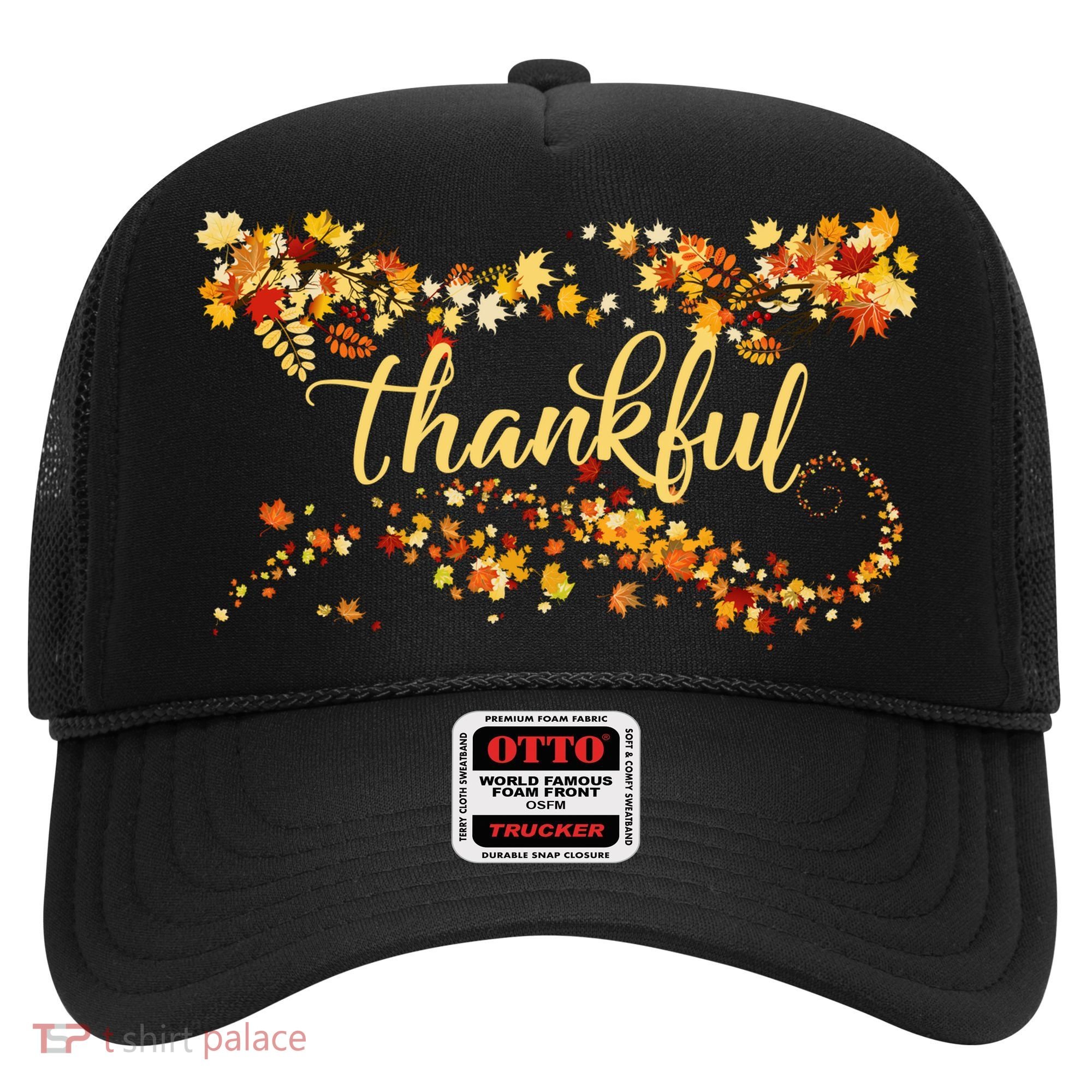 Thankful Thanksgiving Fall Autumn Leaves Hat
