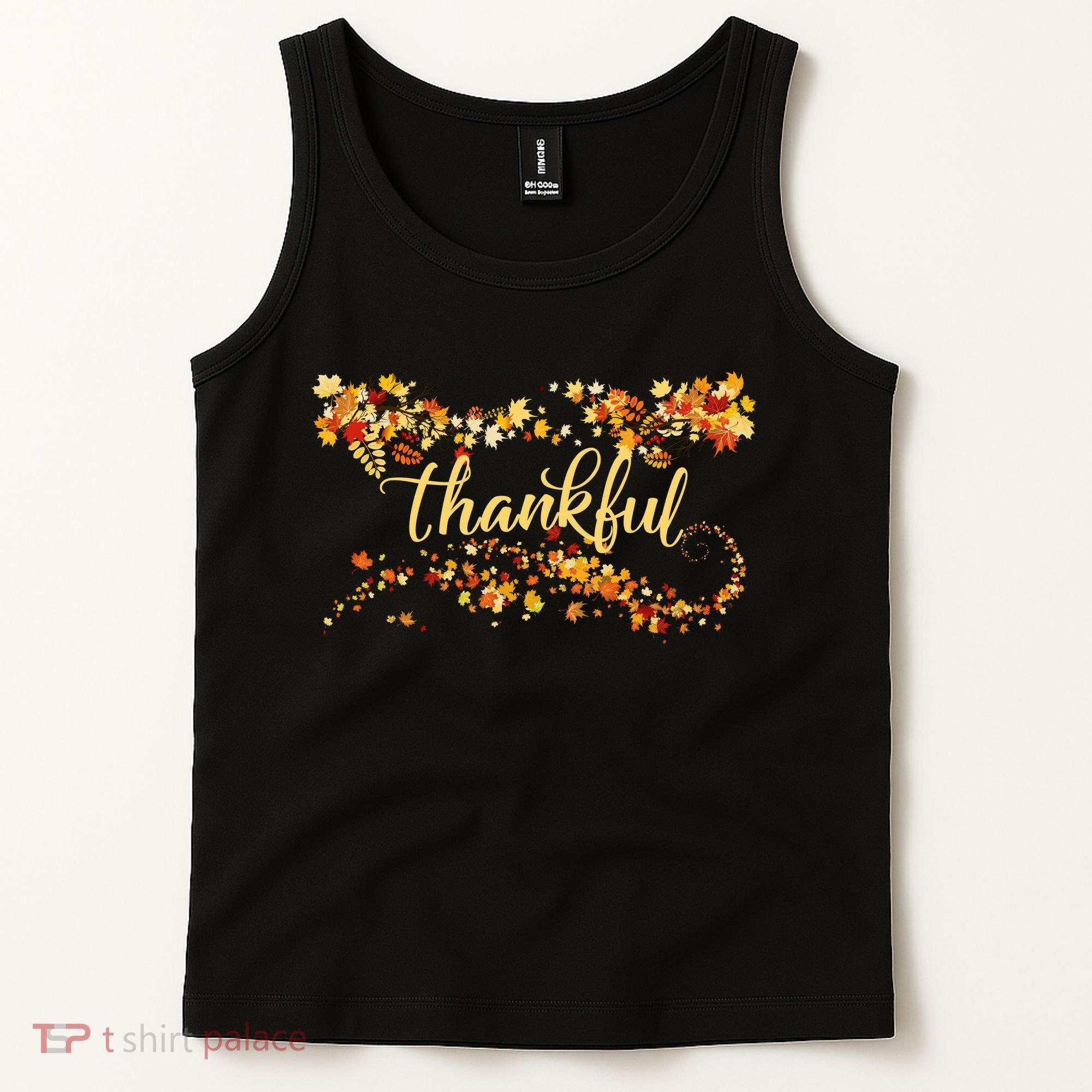 Thankful Thanksgiving Fall Autumn Leaves Tank Top