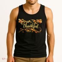 Thankful Thanksgiving Fall Autumn Leaves Tank Top thumb 3