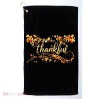 Thankful Thanksgiving Fall Autumn Leaves Golf Towel thumb 0