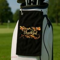 Thankful Thanksgiving Fall Autumn Leaves Golf Towel thumb 2